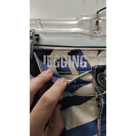 DKNY Blue and beige abstract Legging Jeans - Picture 2 of 8